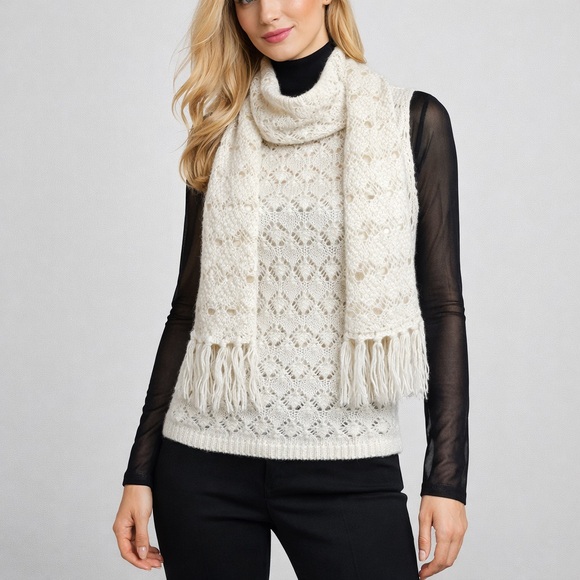 D&G Sweaters - Authentic Dolce & Gabbana Knit Vest & Scarf Set | Turtleneck Sleeveless Top